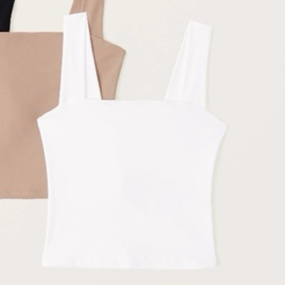 Classic White Square Neck Tank Top - Women
